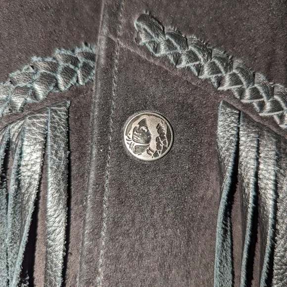 Vintage Scully Authentic Genuine black leather jacket with black leather fringe. - Picture 7 of 12